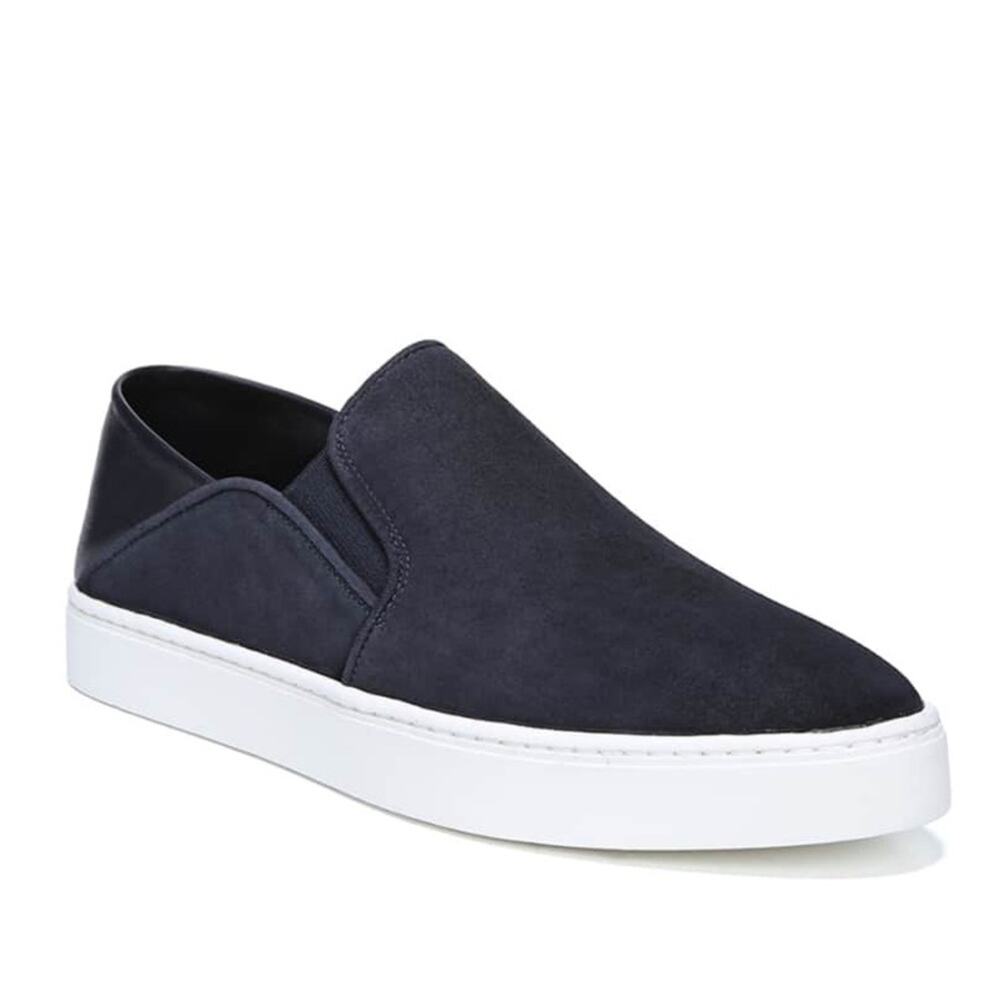VINCE Garvey Navy Blue Suede Pointed Toe Slip On Sneakers Size 8.5
